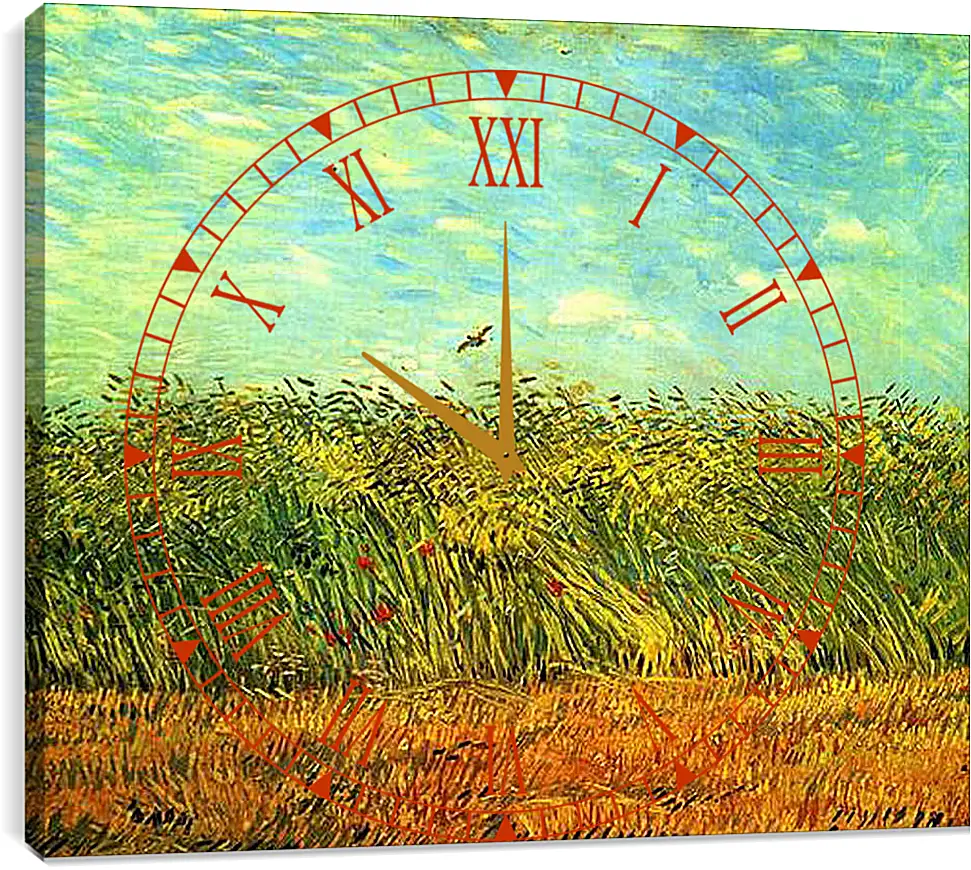 Часы картина - Wheat Field with a Lark. Винсент Ван Гог