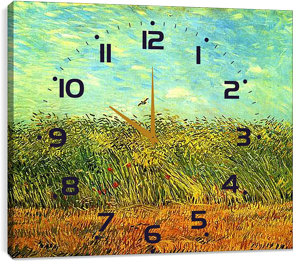 Часы картина - Wheat Field with a Lark. Винсент Ван Гог