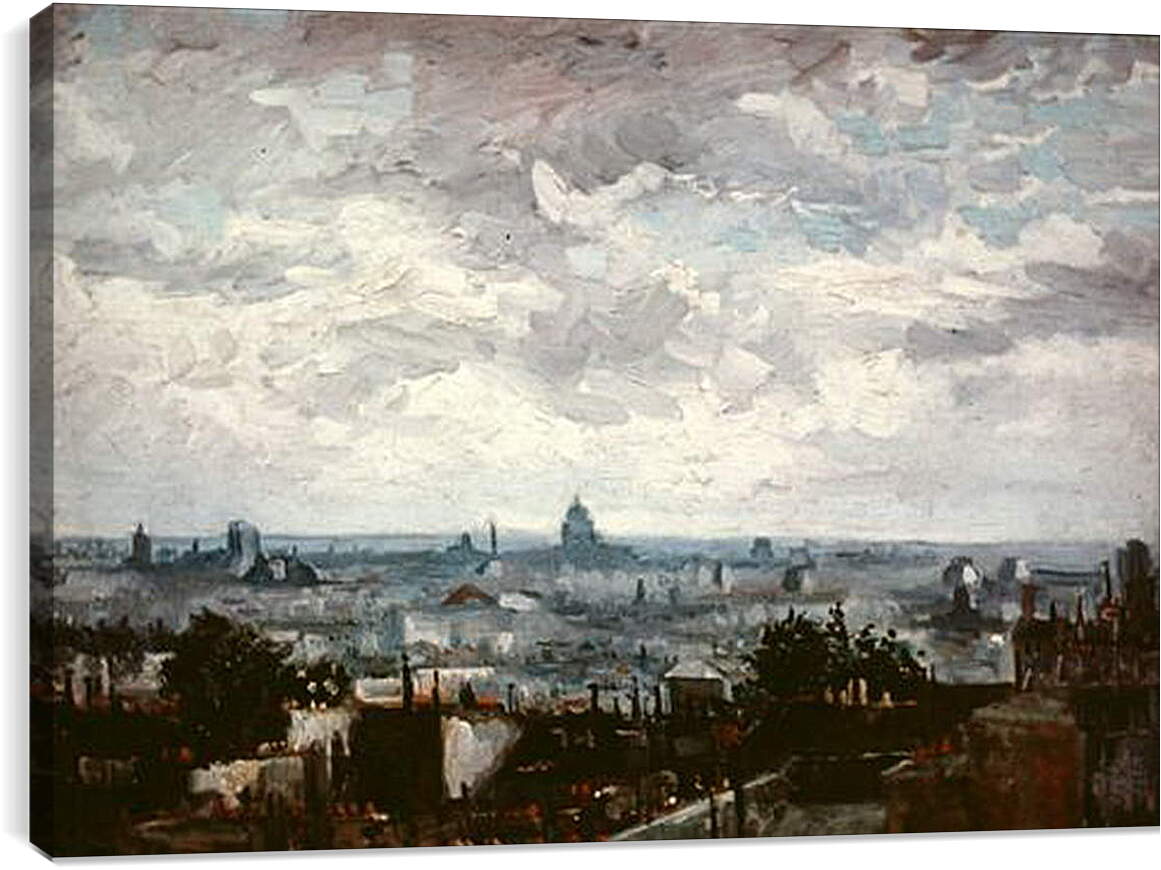 Постер и плакат - View of the Roofs of Paris. Винсент Ван Гог
