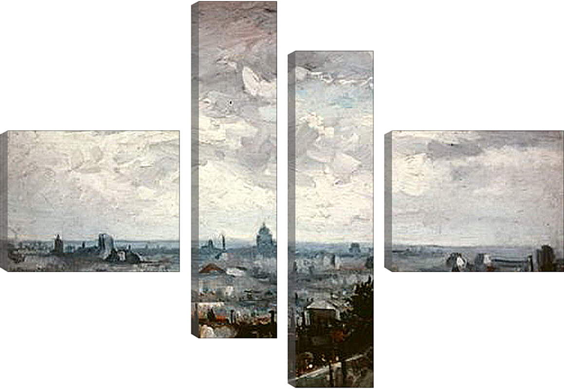 Модульная картина - View of the Roofs of Paris. Винсент Ван Гог