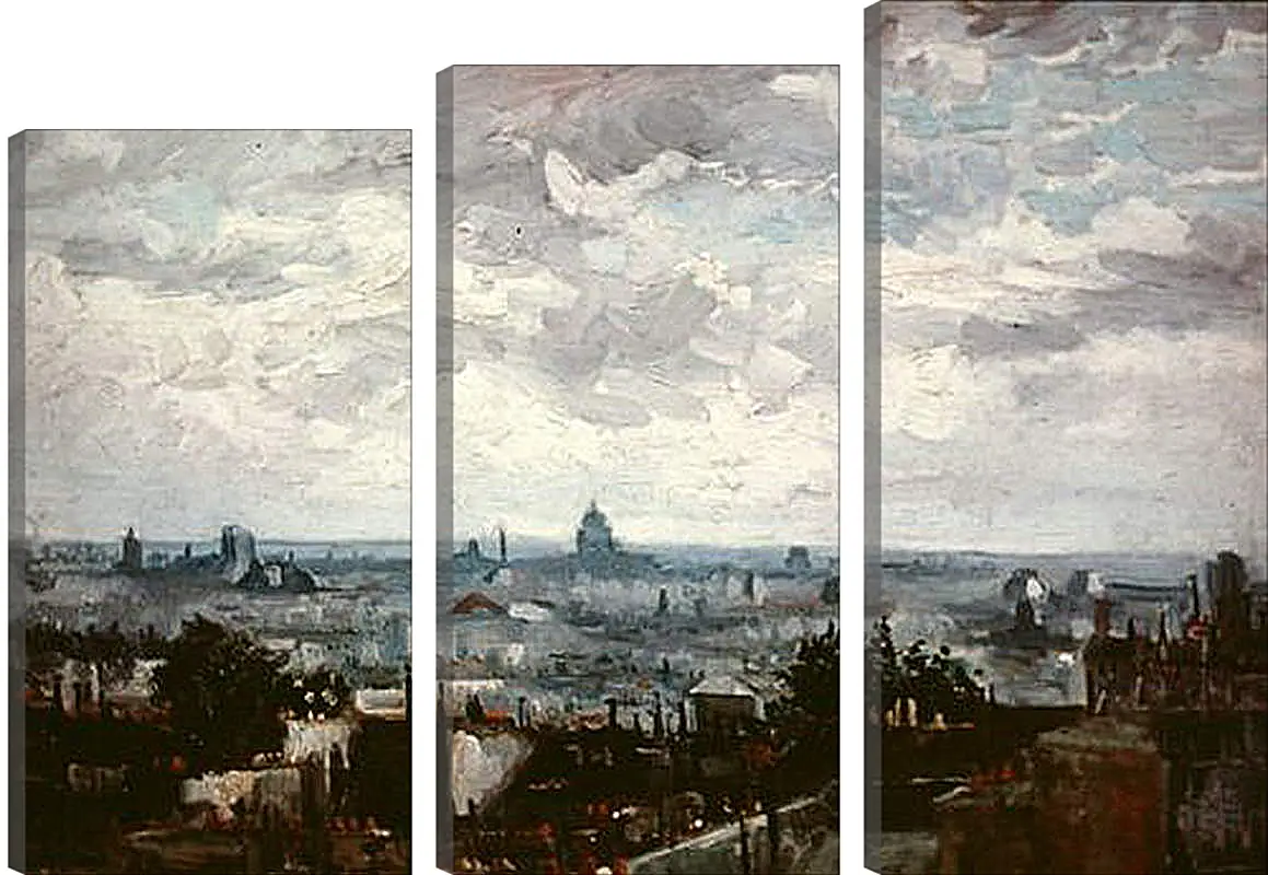 Модульная картина - View of the Roofs of Paris. Винсент Ван Гог