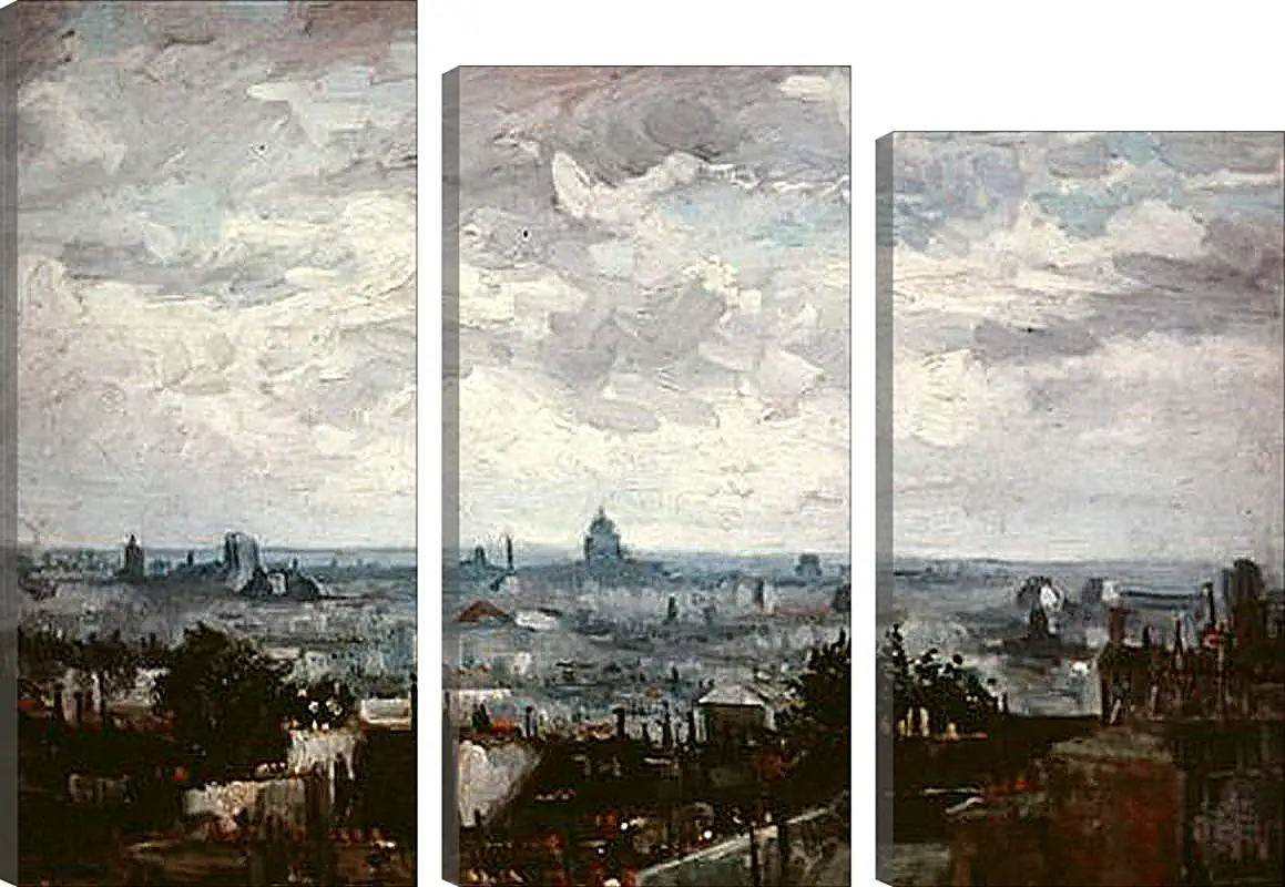 Модульная картина - View of the Roofs of Paris. Винсент Ван Гог