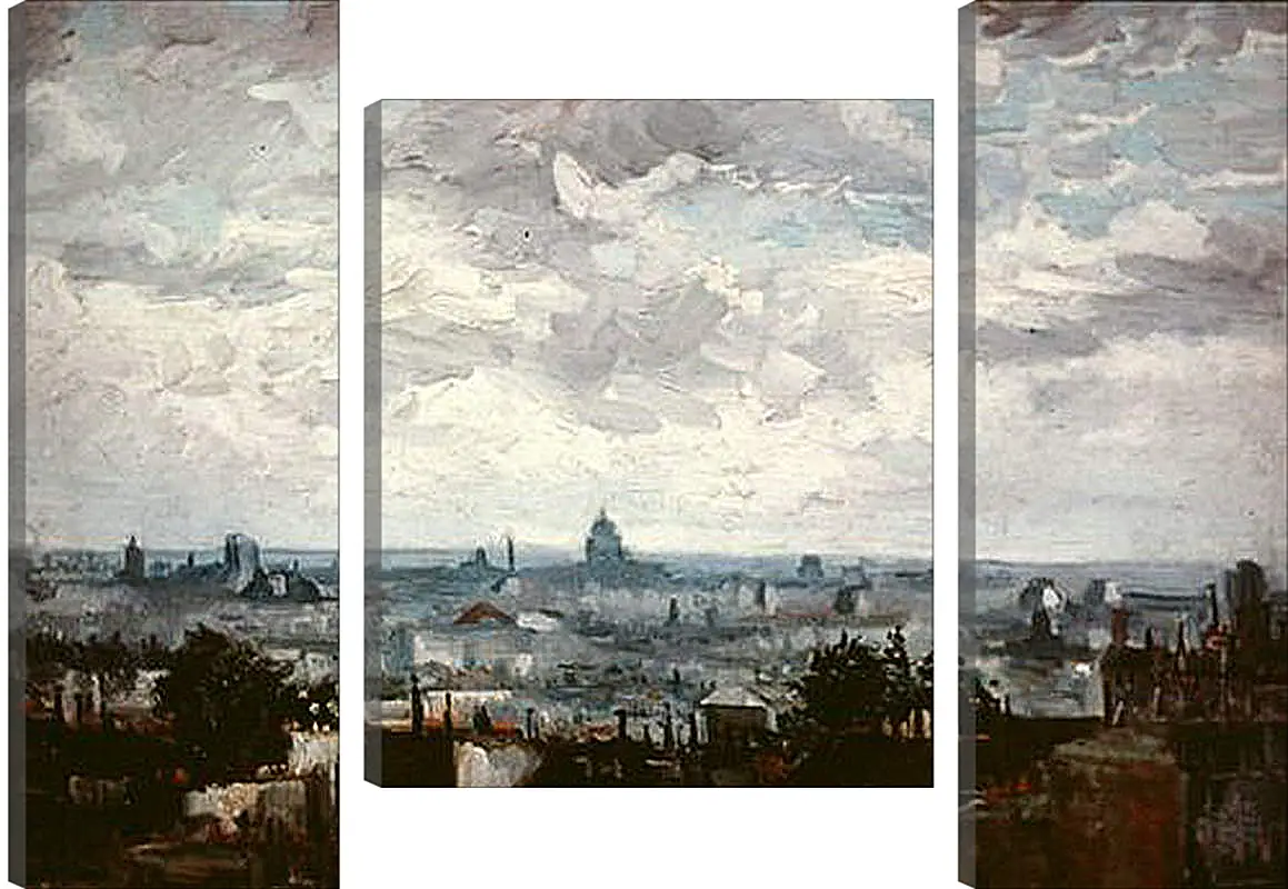 Модульная картина - View of the Roofs of Paris. Винсент Ван Гог