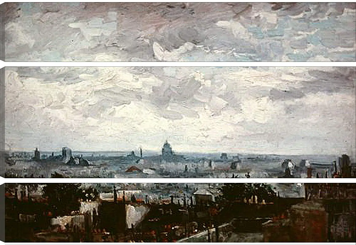 Модульная картина - View of the Roofs of Paris. Винсент Ван Гог