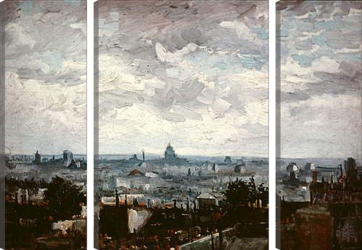 Модульная картина - View of the Roofs of Paris. Винсент Ван Гог
