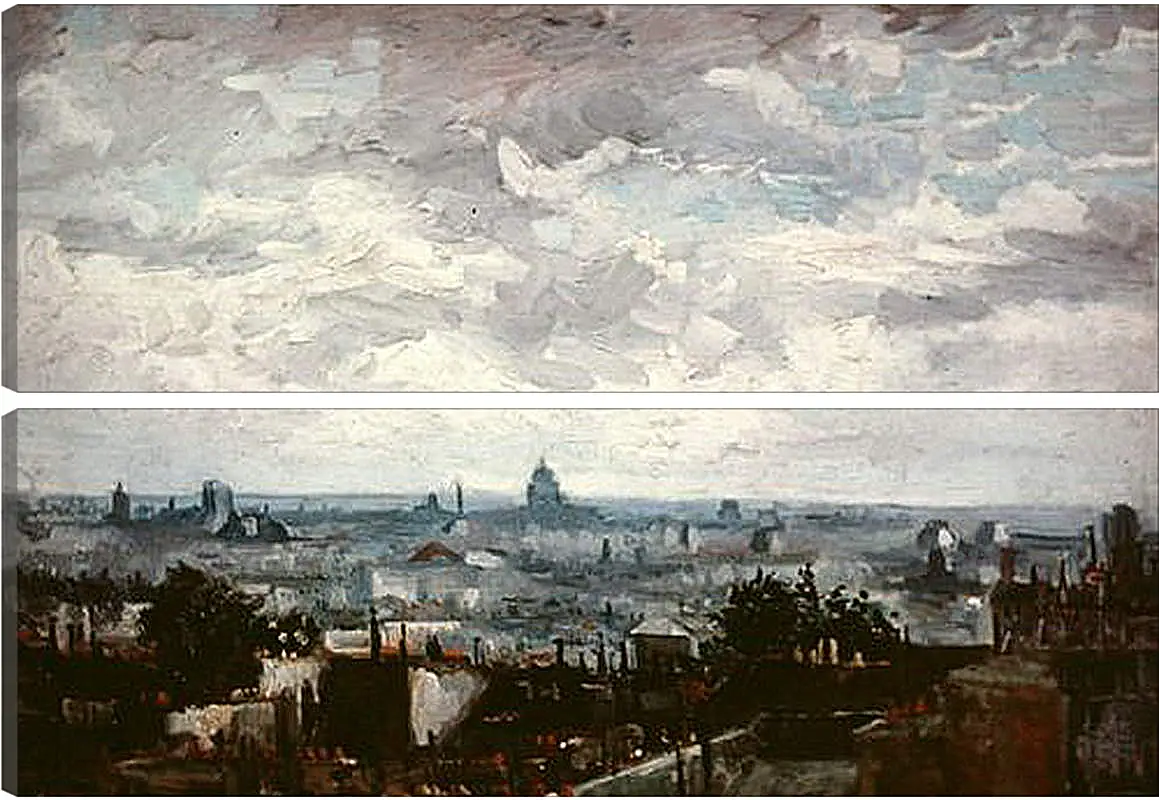 Модульная картина - View of the Roofs of Paris. Винсент Ван Гог