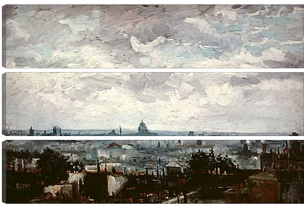 Модульная картина - View of the Roofs of Paris. Винсент Ван Гог