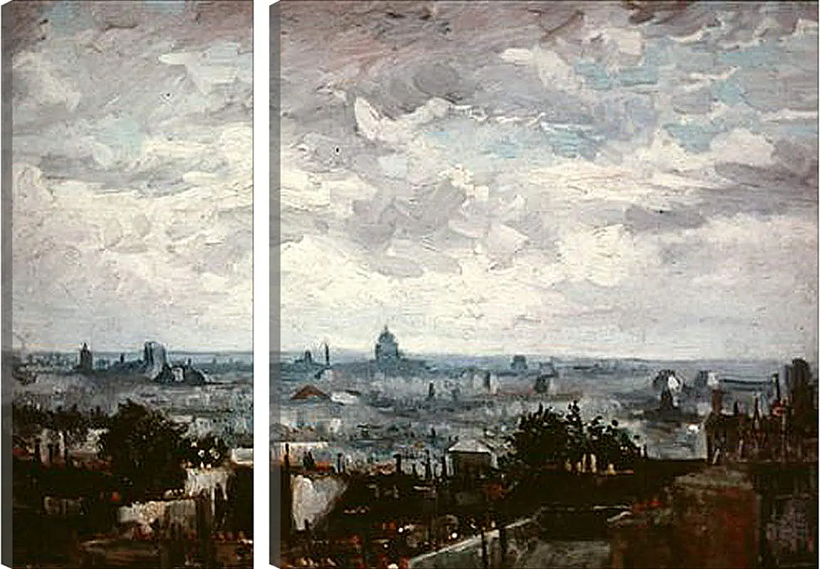 Модульная картина - View of the Roofs of Paris. Винсент Ван Гог