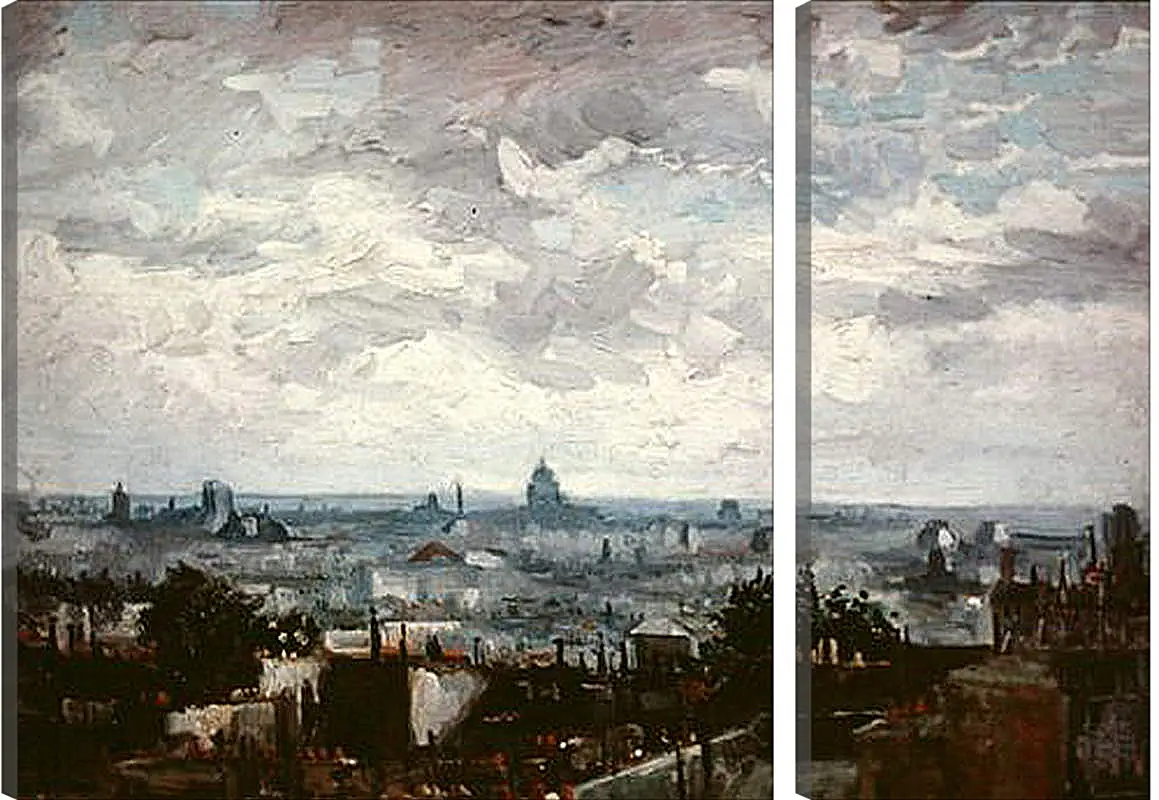 Модульная картина - View of the Roofs of Paris. Винсент Ван Гог