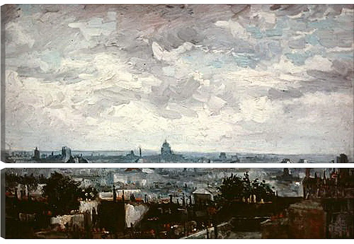 Модульная картина - View of the Roofs of Paris. Винсент Ван Гог