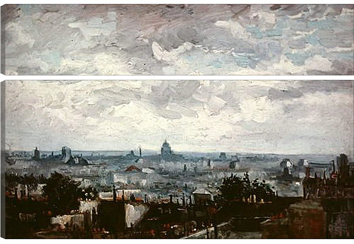 Модульная картина - View of the Roofs of Paris. Винсент Ван Гог