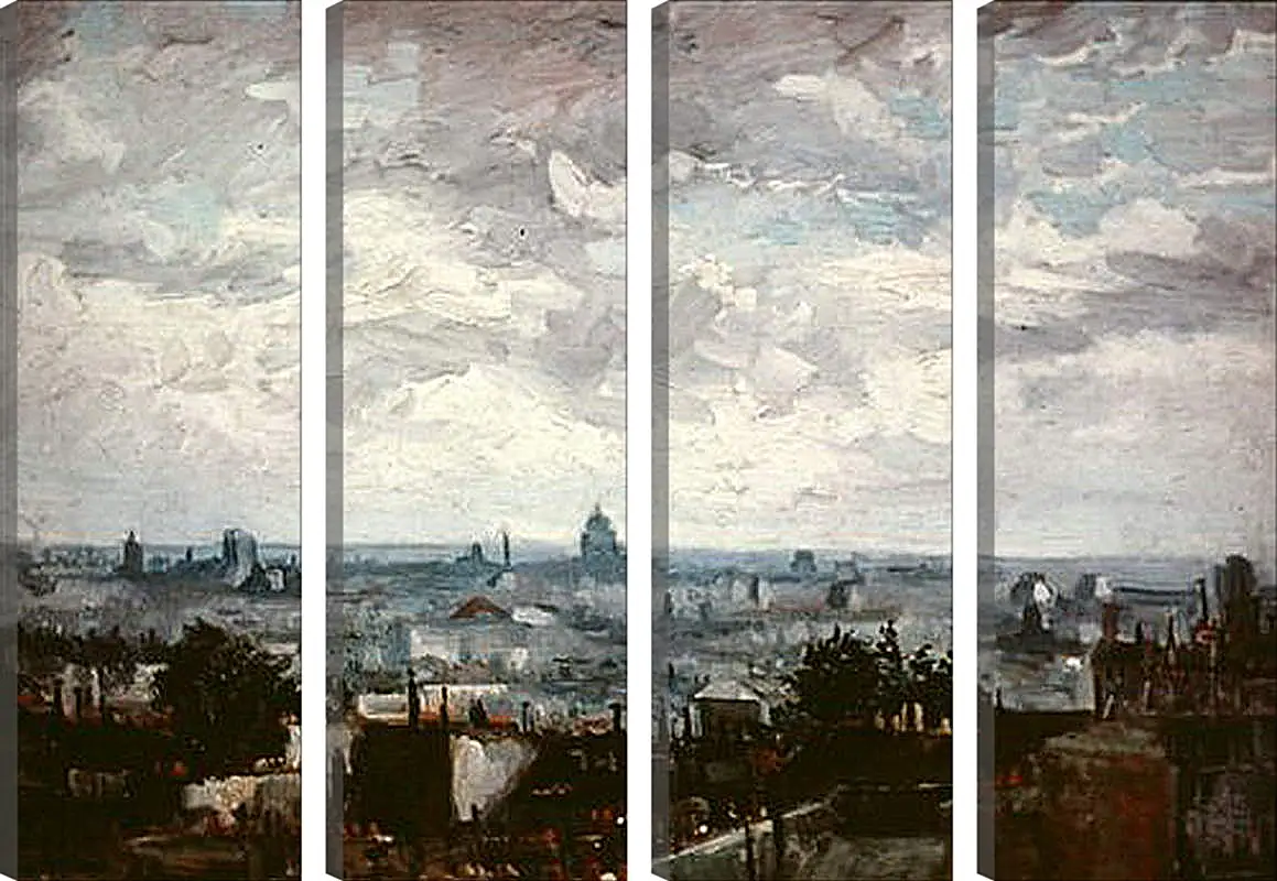 Модульная картина - View of the Roofs of Paris. Винсент Ван Гог