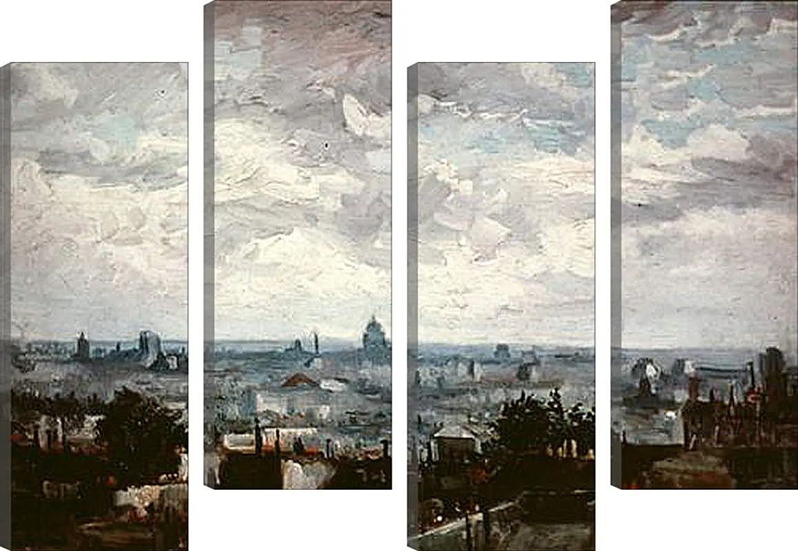 Модульная картина - View of the Roofs of Paris. Винсент Ван Гог