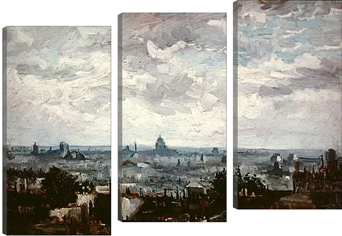 Модульная картина - View of the Roofs of Paris. Винсент Ван Гог