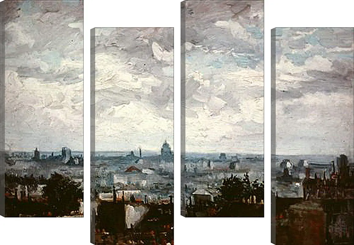 Модульная картина - View of the Roofs of Paris. Винсент Ван Гог