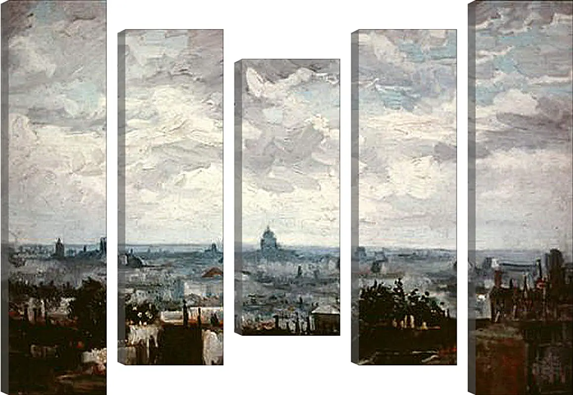 Модульная картина - View of the Roofs of Paris. Винсент Ван Гог