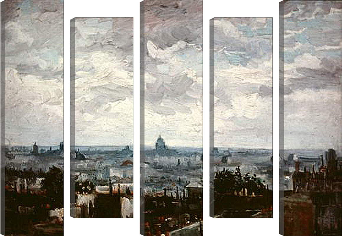 Модульная картина - View of the Roofs of Paris. Винсент Ван Гог