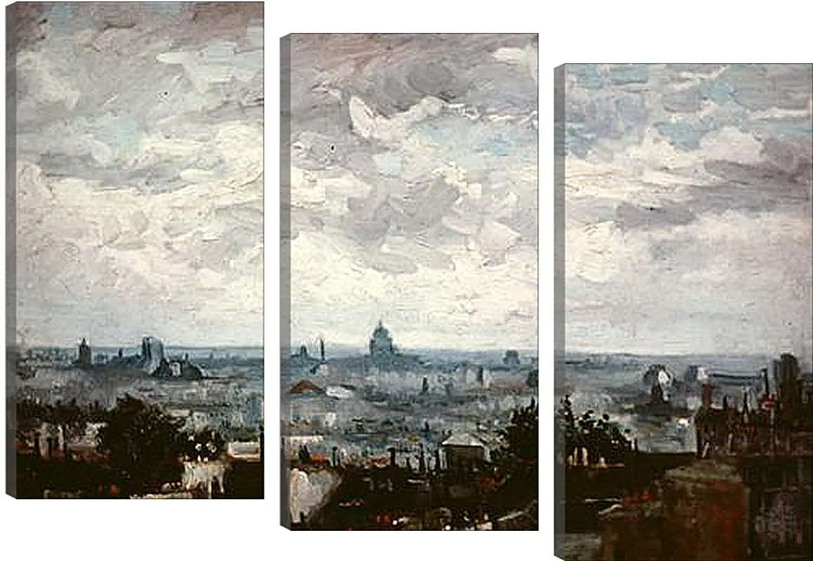 Модульная картина - View of the Roofs of Paris. Винсент Ван Гог