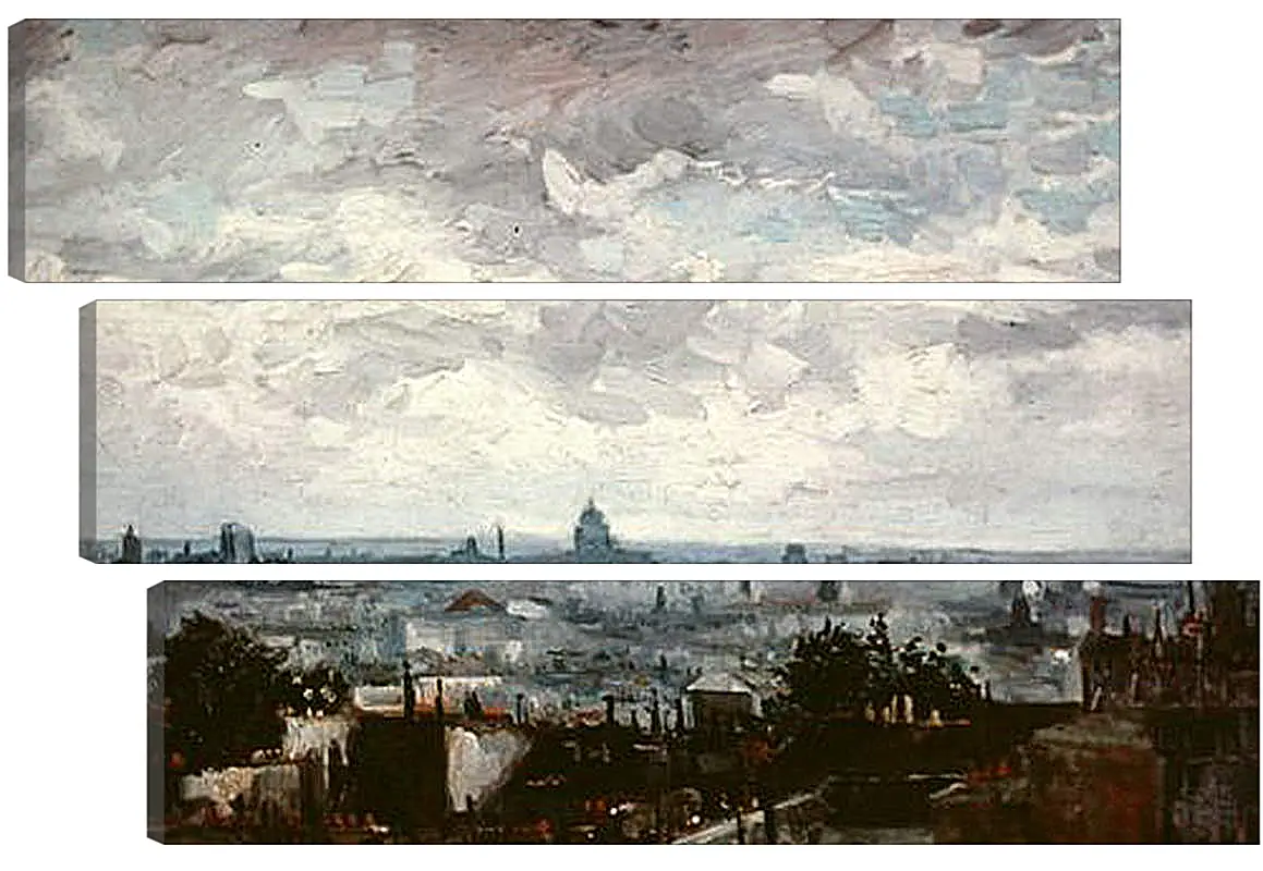 Модульная картина - View of the Roofs of Paris. Винсент Ван Гог