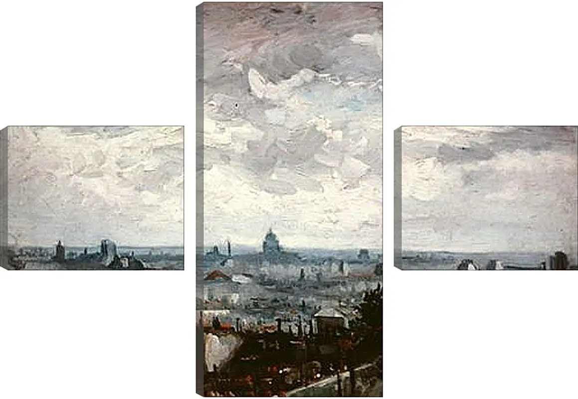 Модульная картина - View of the Roofs of Paris. Винсент Ван Гог