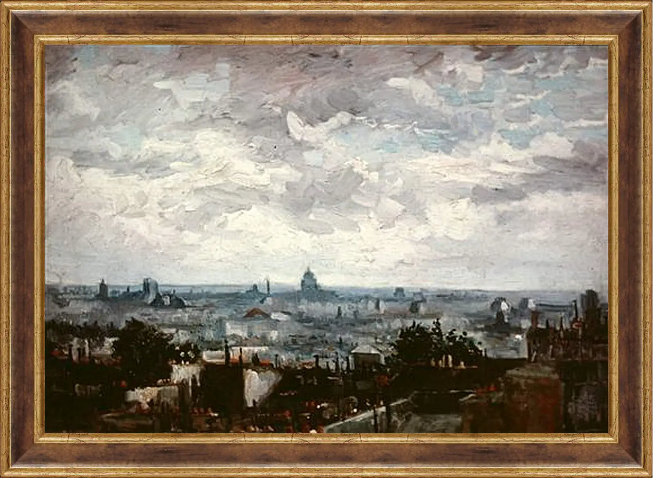 Картина в раме - View of the Roofs of Paris. Винсент Ван Гог
