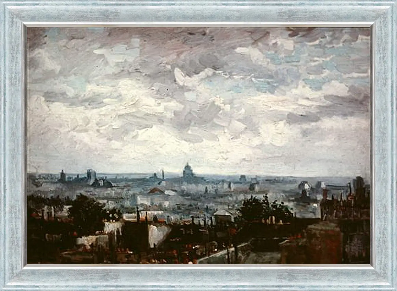 Картина в раме - View of the Roofs of Paris. Винсент Ван Гог