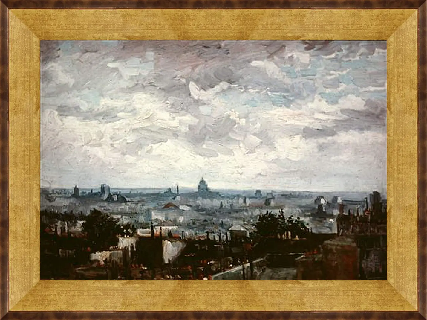 Картина в раме - View of the Roofs of Paris. Винсент Ван Гог