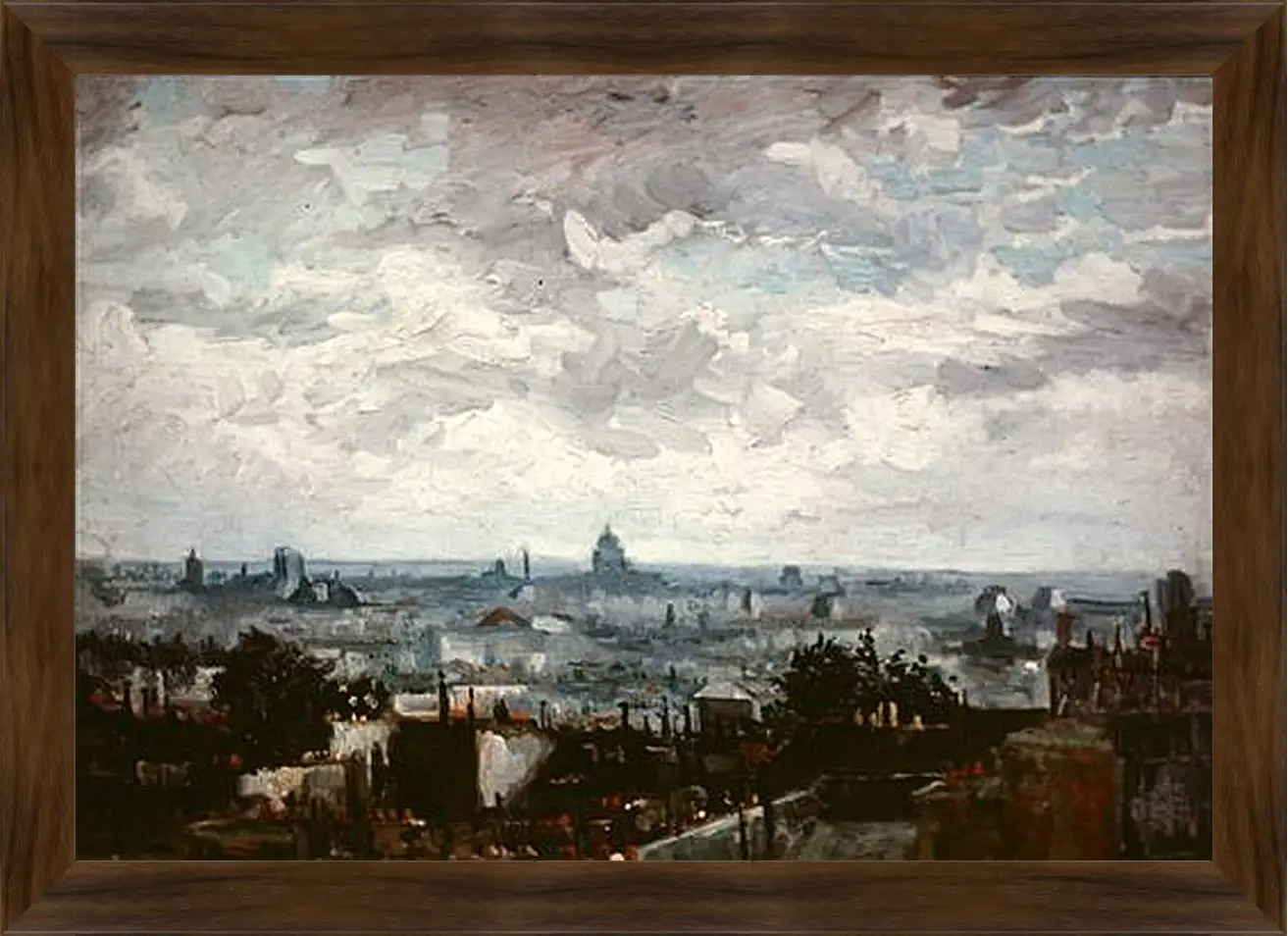 Картина в раме - View of the Roofs of Paris. Винсент Ван Гог