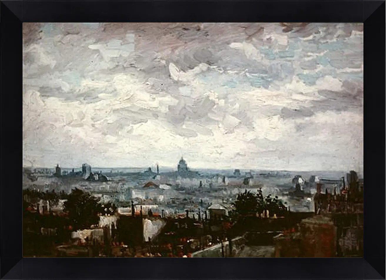 Картина в раме - View of the Roofs of Paris. Винсент Ван Гог
