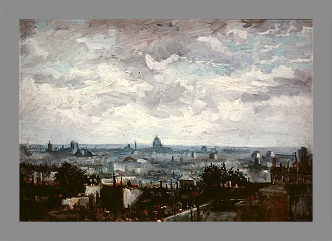 Картина в раме - View of the Roofs of Paris. Винсент Ван Гог