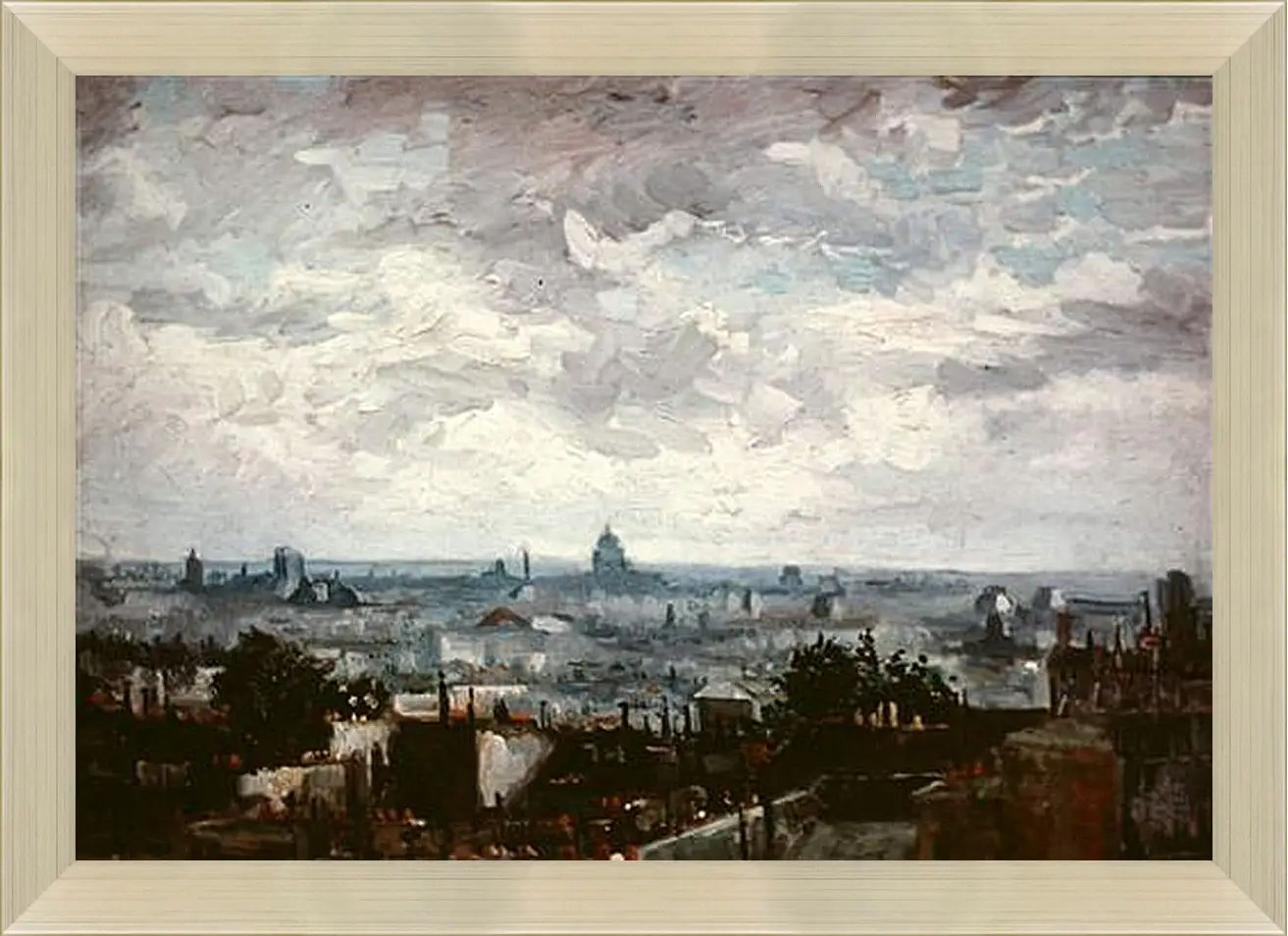 Картина в раме - View of the Roofs of Paris. Винсент Ван Гог