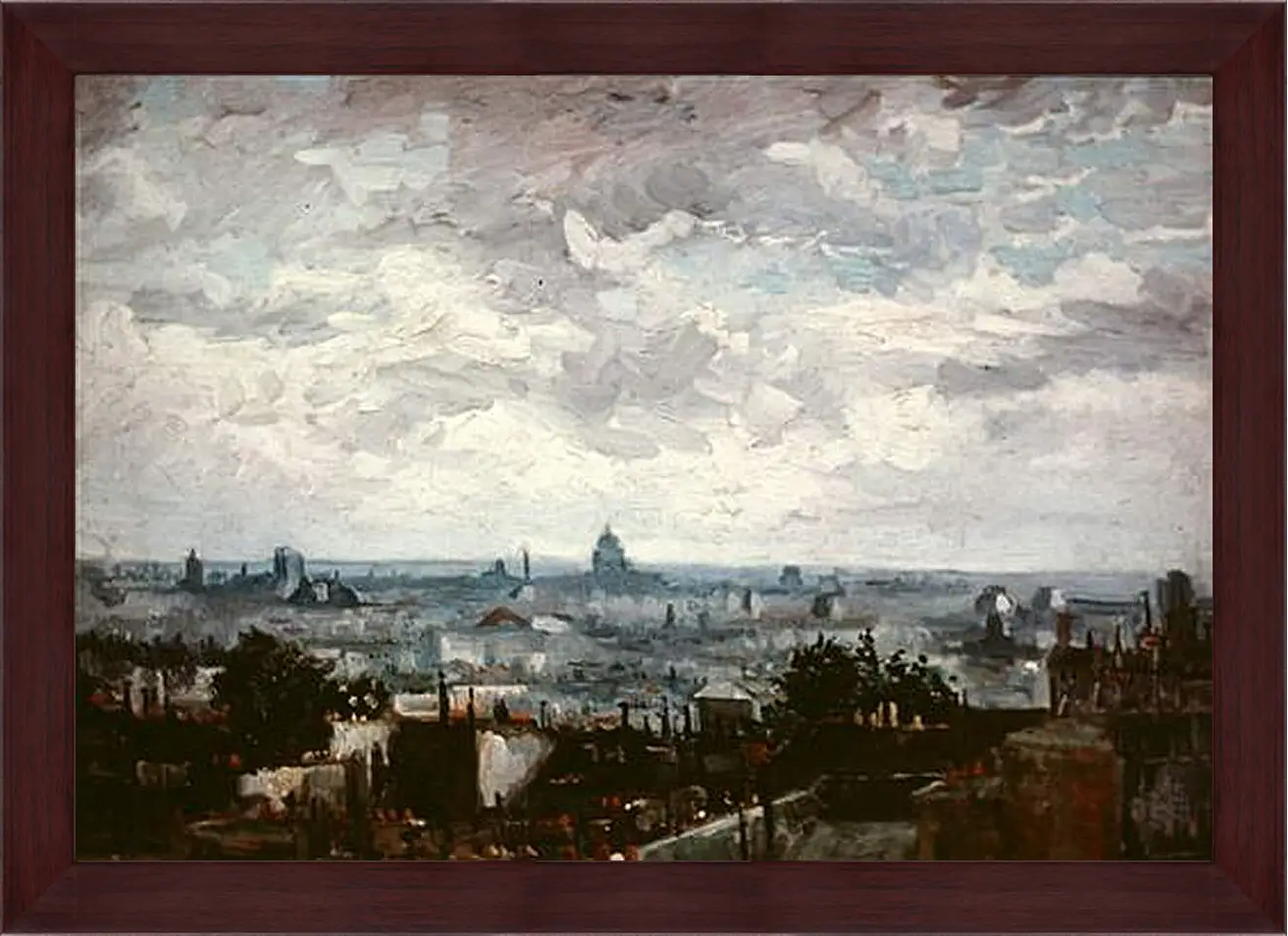 Картина в раме - View of the Roofs of Paris. Винсент Ван Гог
