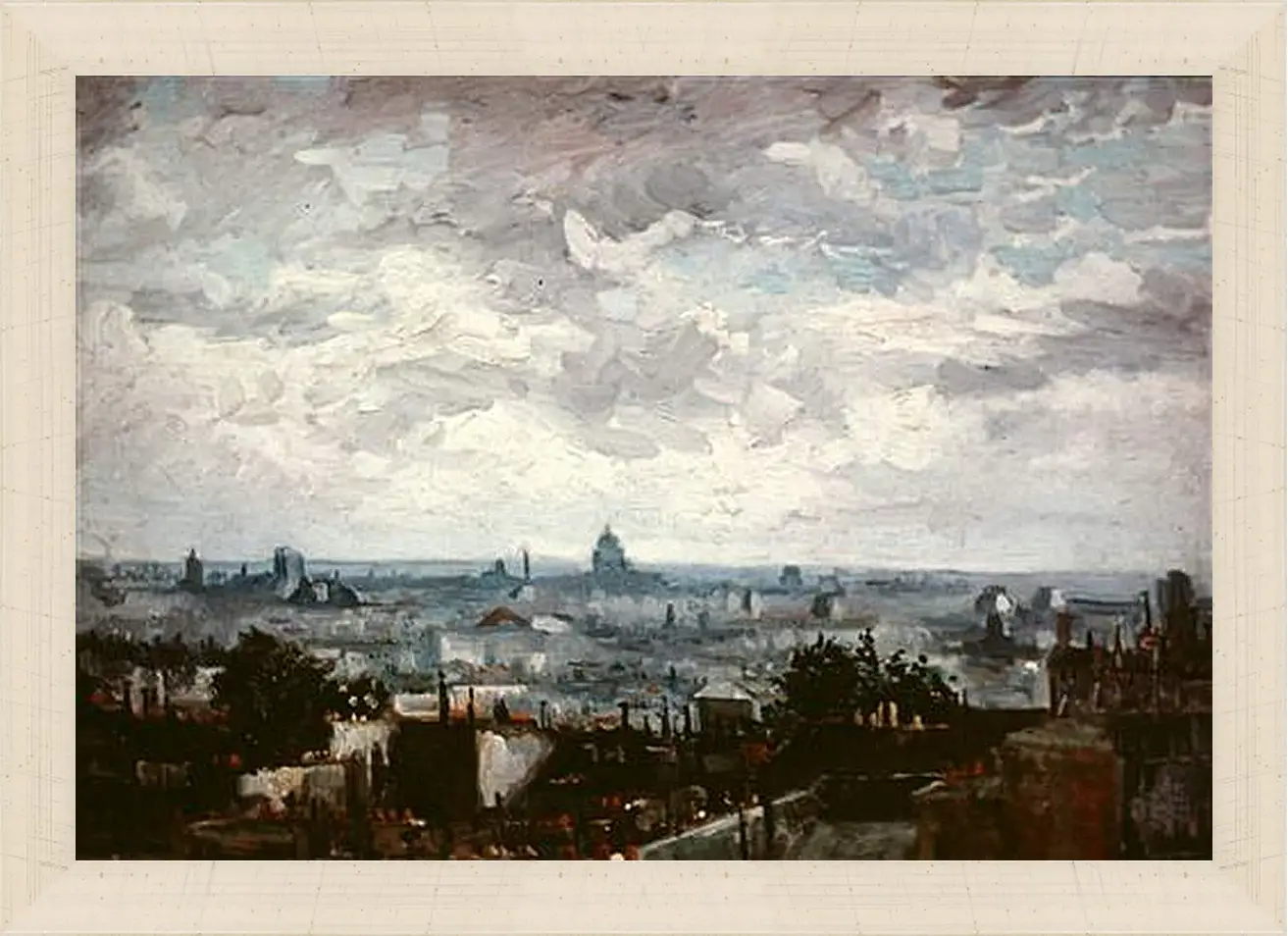 Картина в раме - View of the Roofs of Paris. Винсент Ван Гог