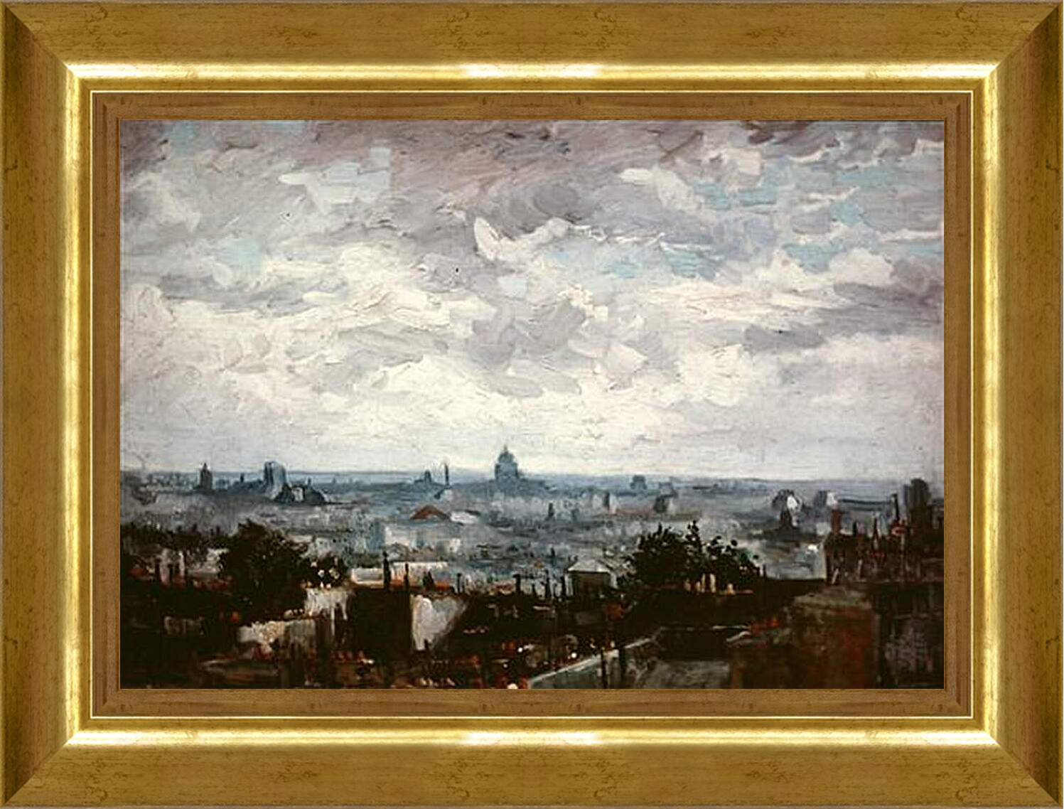 Картина в раме - View of the Roofs of Paris. Винсент Ван Гог
