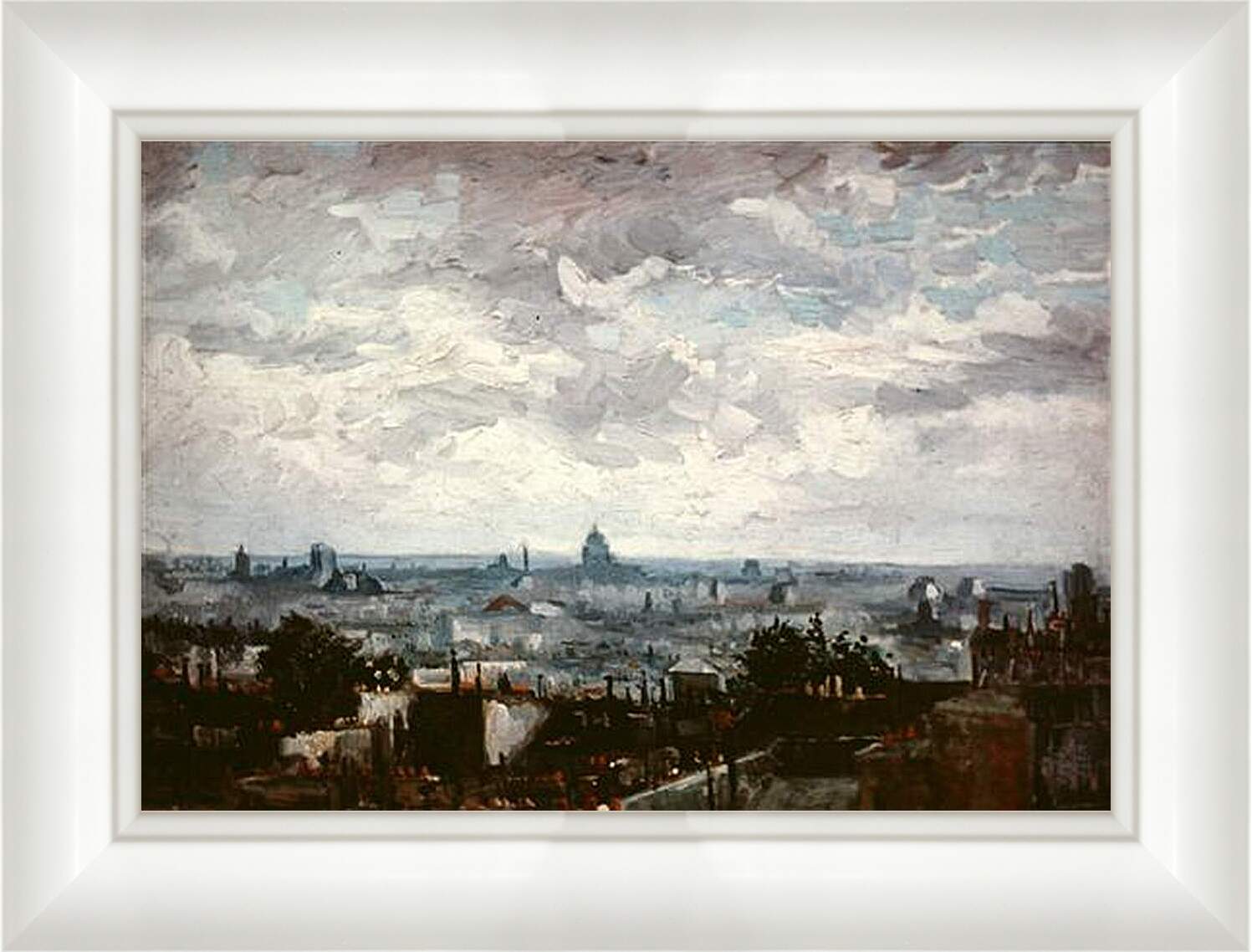 Картина в раме - View of the Roofs of Paris. Винсент Ван Гог
