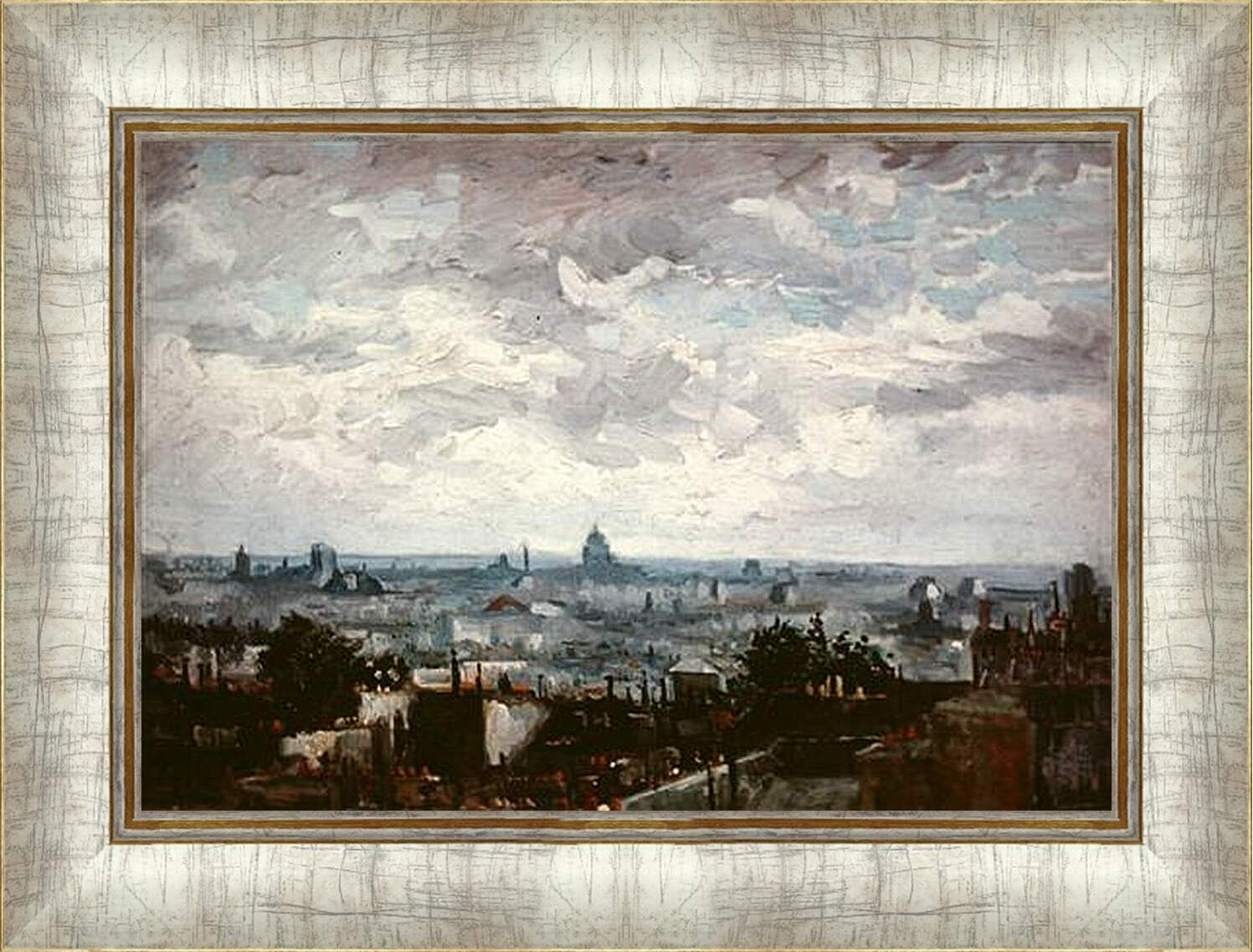 Картина в раме - View of the Roofs of Paris. Винсент Ван Гог