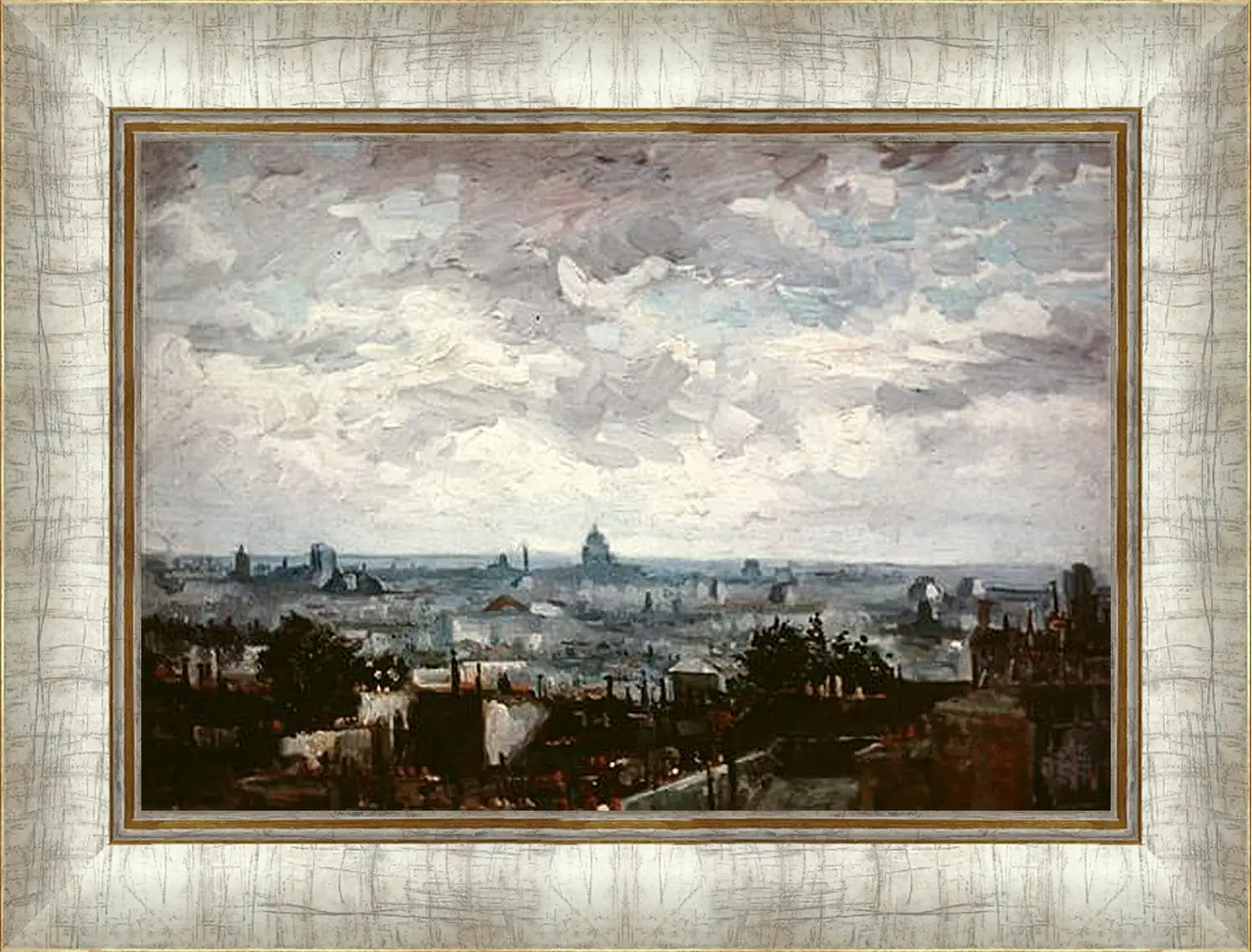 Картина в раме - View of the Roofs of Paris. Винсент Ван Гог
