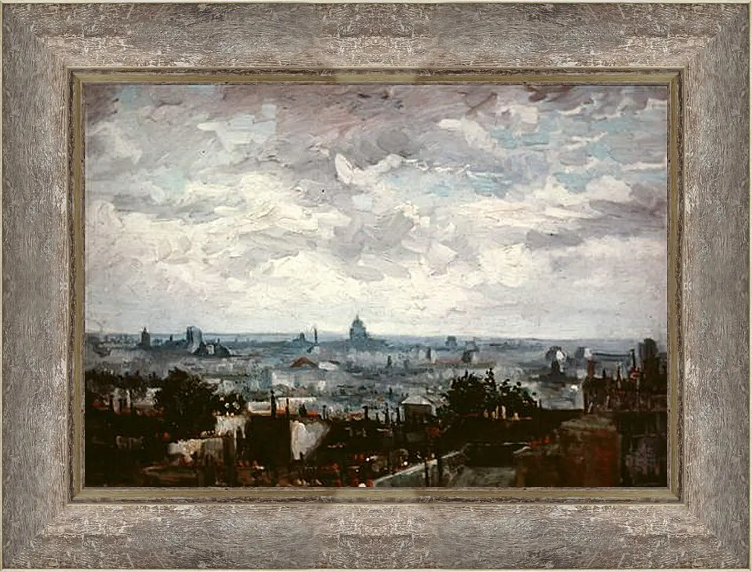 Картина в раме - View of the Roofs of Paris. Винсент Ван Гог