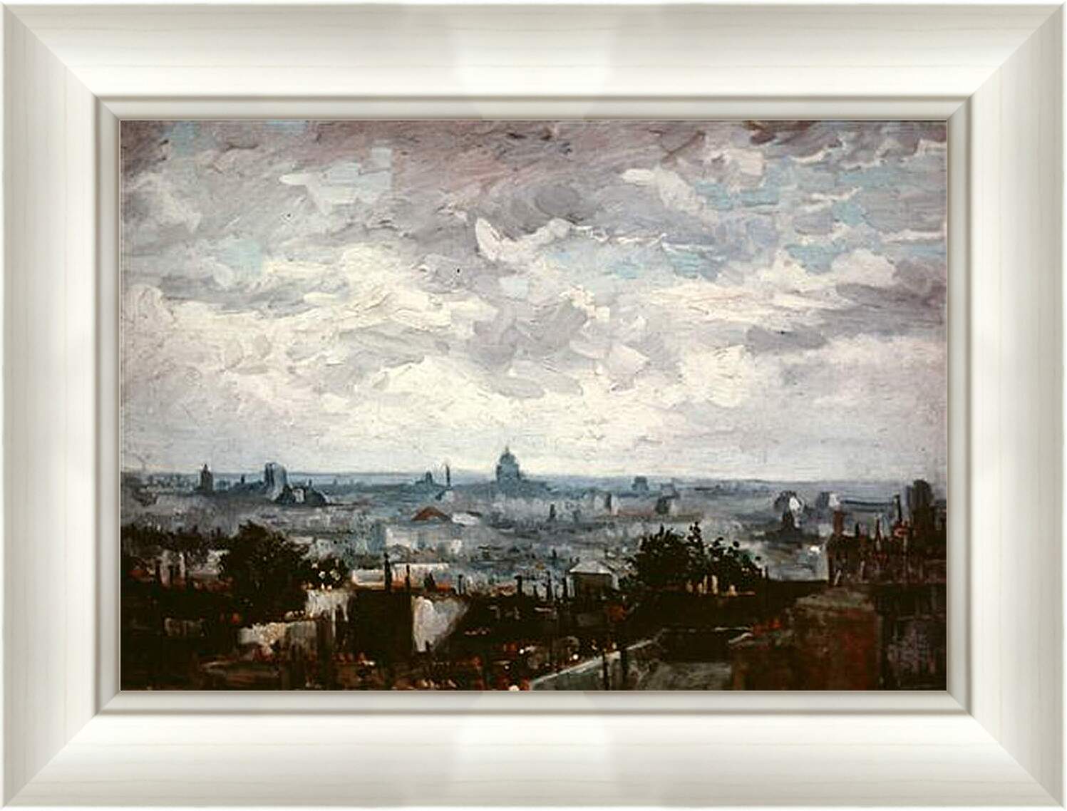 Картина в раме - View of the Roofs of Paris. Винсент Ван Гог