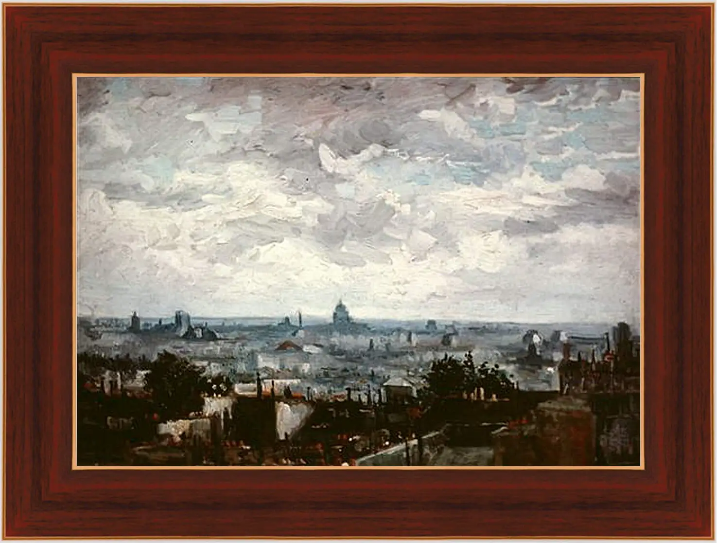 Картина в раме - View of the Roofs of Paris. Винсент Ван Гог