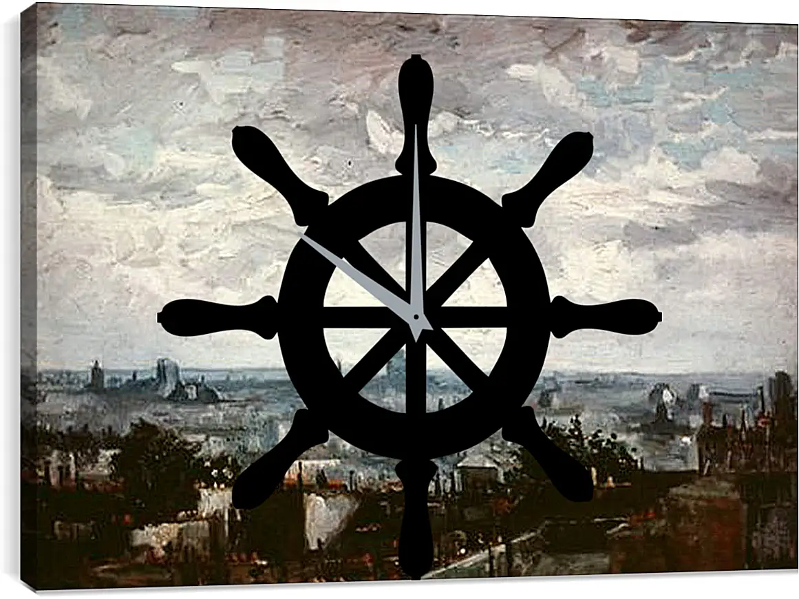 Часы картина - View of the Roofs of Paris. Винсент Ван Гог