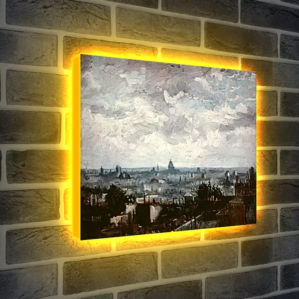 Лайтбокс световая панель - View of the Roofs of Paris. Винсент Ван Гог