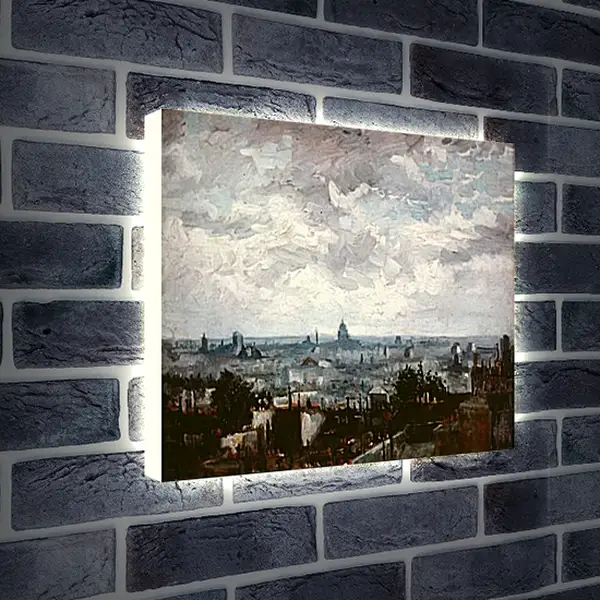 Лайтбокс световая панель - View of the Roofs of Paris. Винсент Ван Гог
