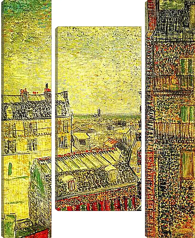 Модульная картина - View of Paris from Vincent s Room in the Rue Lepic. Винсент Ван Гог