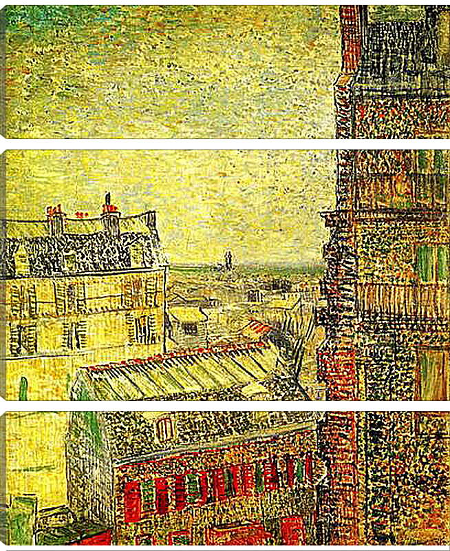 Модульная картина - View of Paris from Vincent s Room in the Rue Lepic. Винсент Ван Гог
