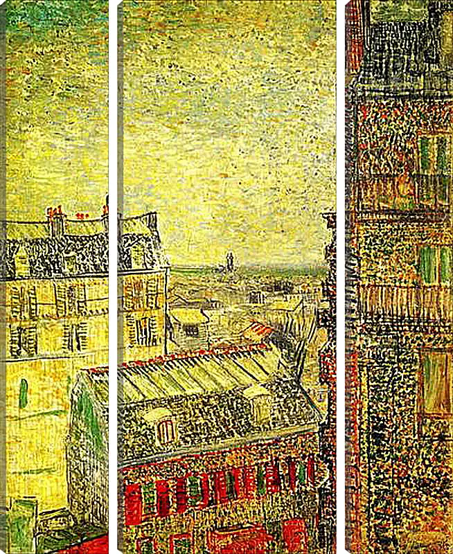 Модульная картина - View of Paris from Vincent s Room in the Rue Lepic. Винсент Ван Гог