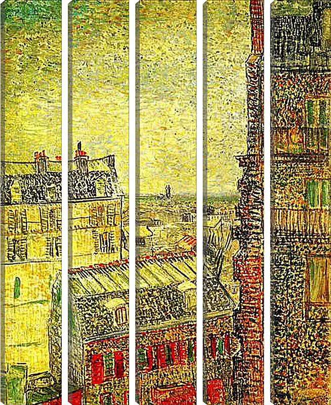 Модульная картина - View of Paris from Vincent s Room in the Rue Lepic. Винсент Ван Гог