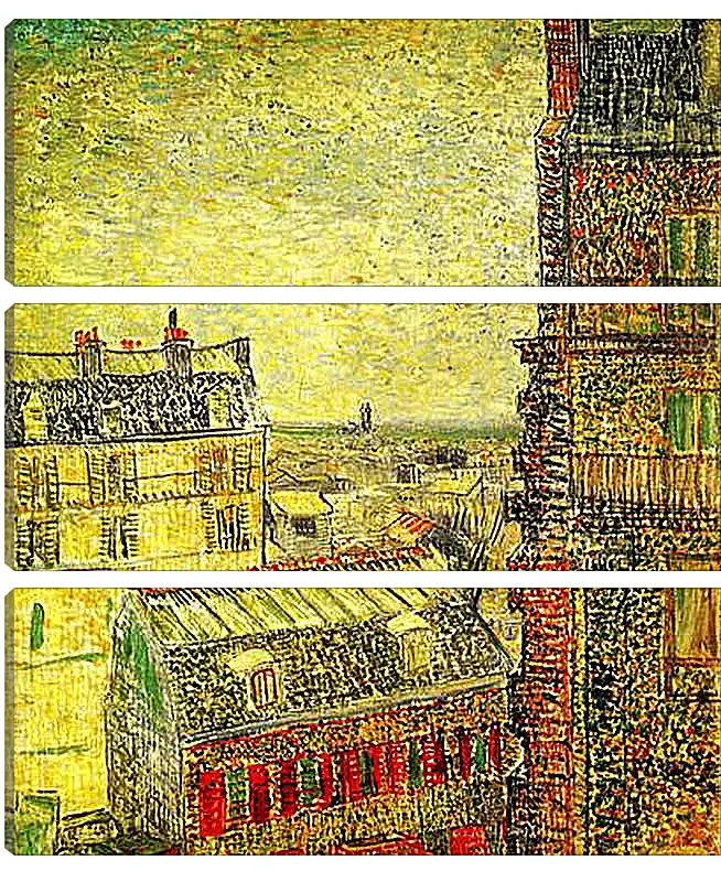 Модульная картина - View of Paris from Vincent s Room in the Rue Lepic. Винсент Ван Гог