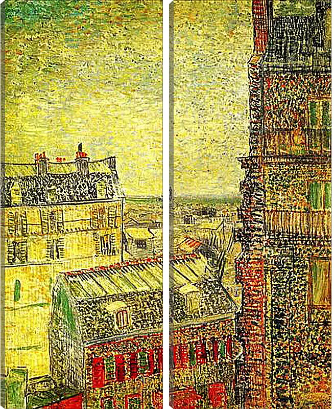 Модульная картина - View of Paris from Vincent s Room in the Rue Lepic. Винсент Ван Гог