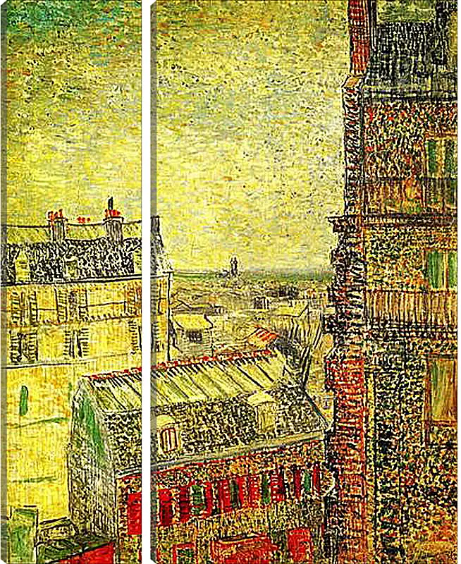 Модульная картина - View of Paris from Vincent s Room in the Rue Lepic. Винсент Ван Гог
